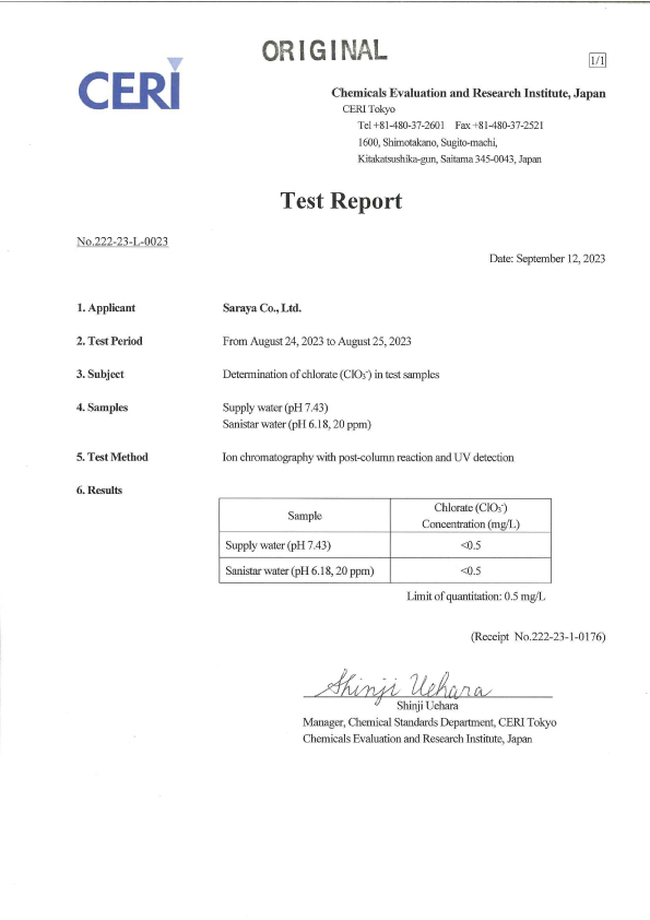 Sanistar Water creates no to small amount of corrosion in metals