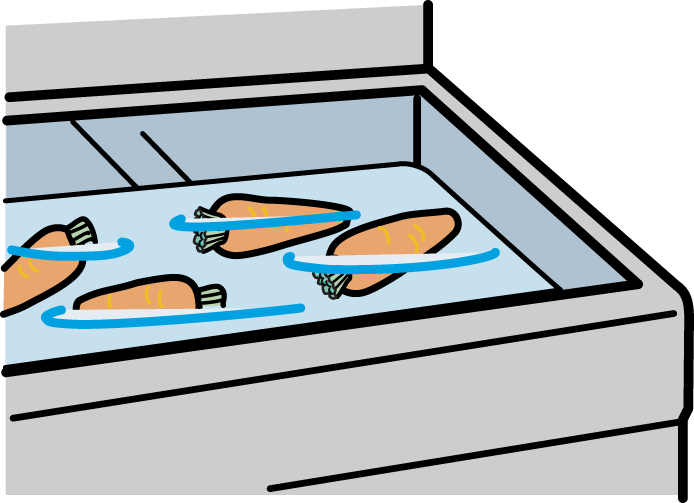 Disinfect foodstuffs with pouring or overflowing Sanistar Water.