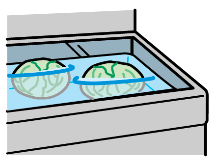 Disinfect foodstuffs with pouring or overflowing Sanistar Water.